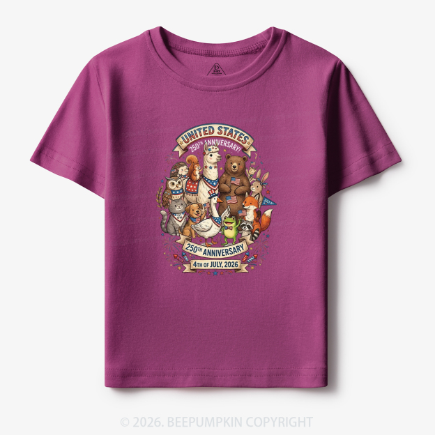 USA 250th Anniversary 4th of July Toddler&Kid's Tees