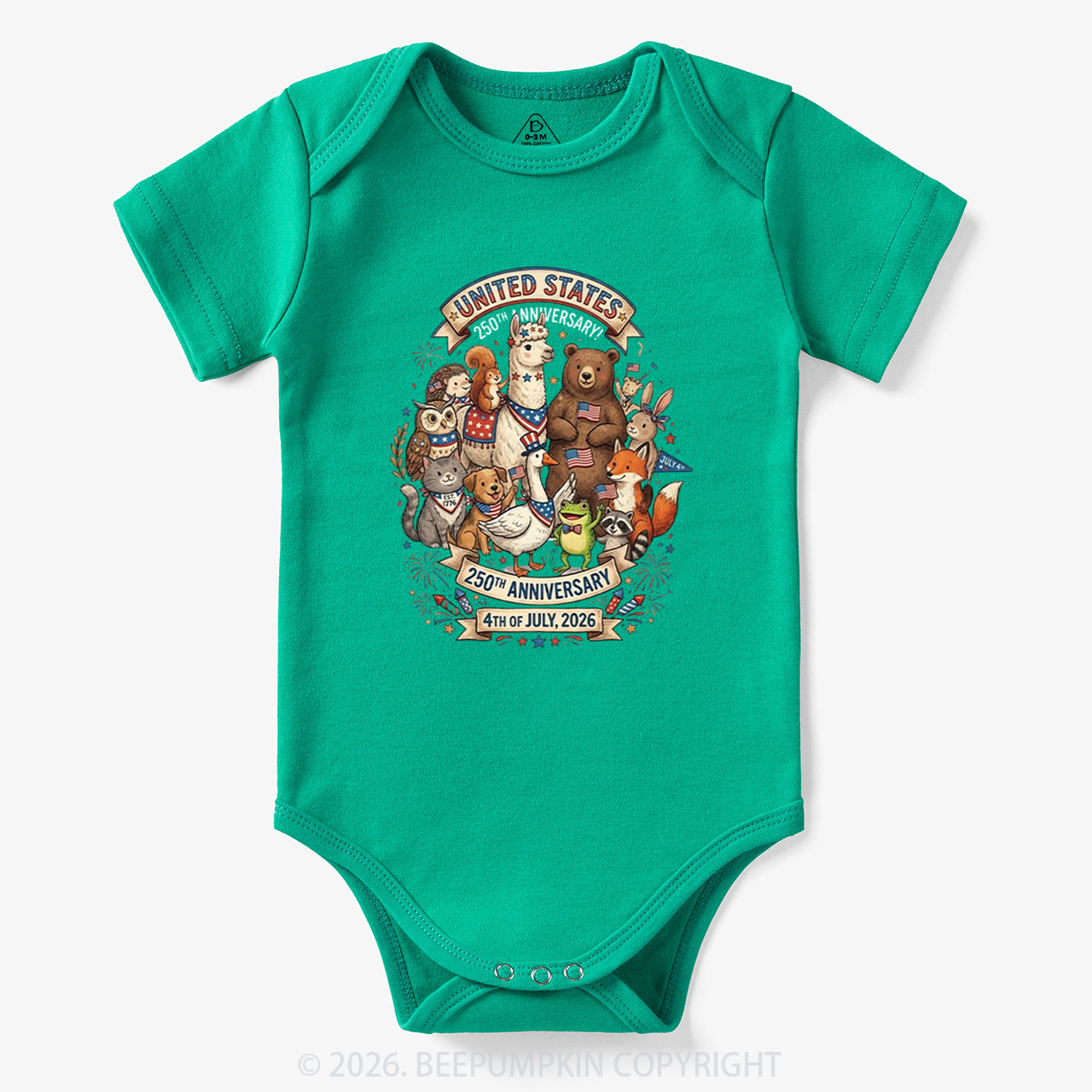 USA 250th Anniversary 4th of July Bodysuit