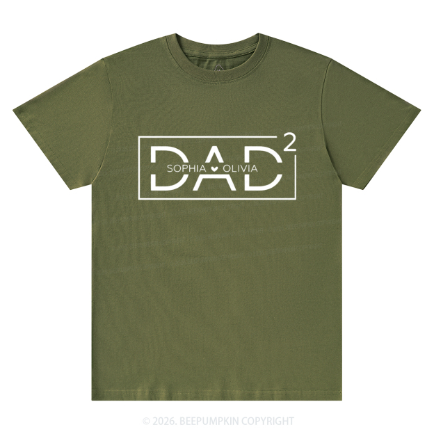 Personalized Dad Squared With Kids Names T-Shirts