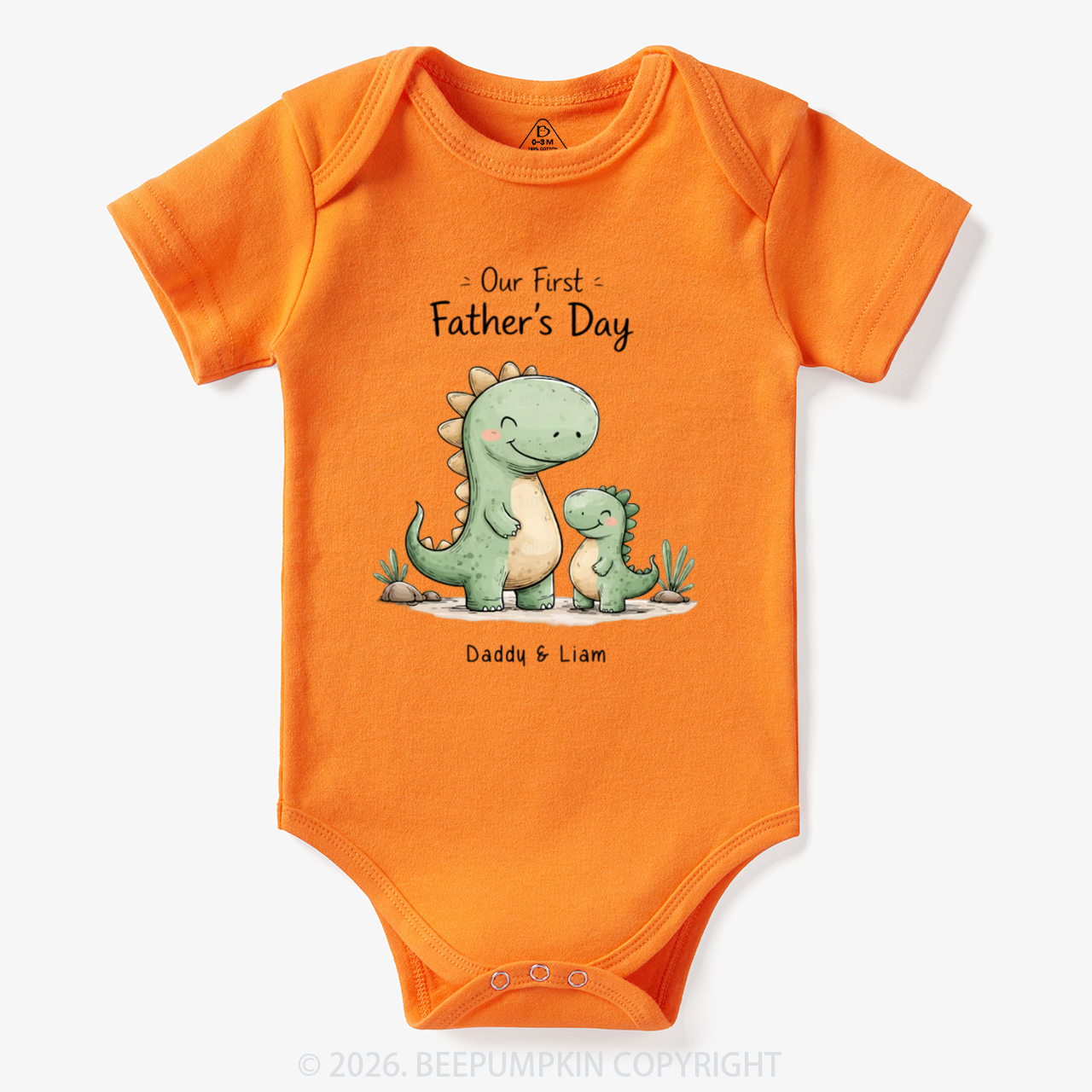 Personalized First Father's Day Dinosaur Bodysuit