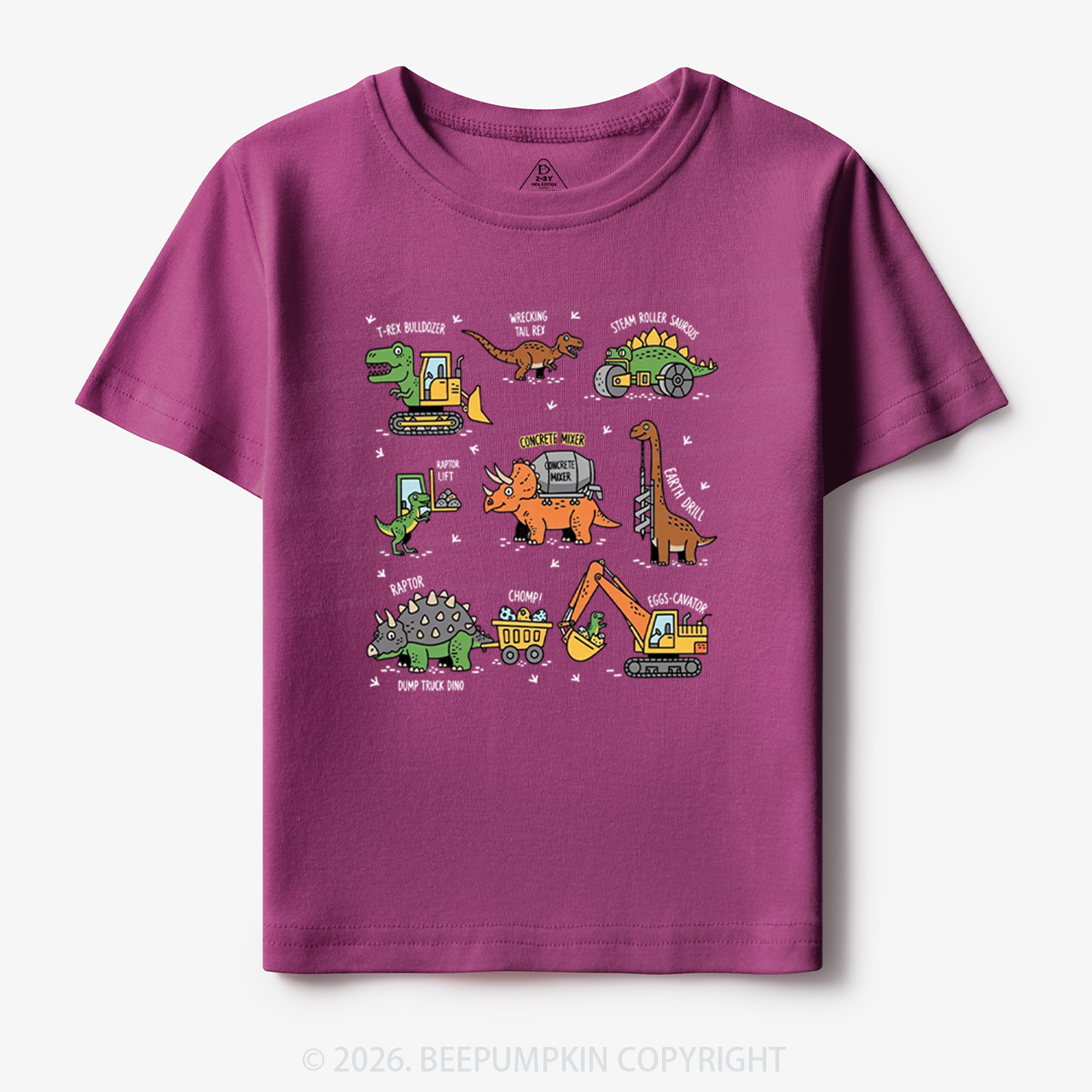 Dinosaur Construction Truck Toddler&Kid's Tees