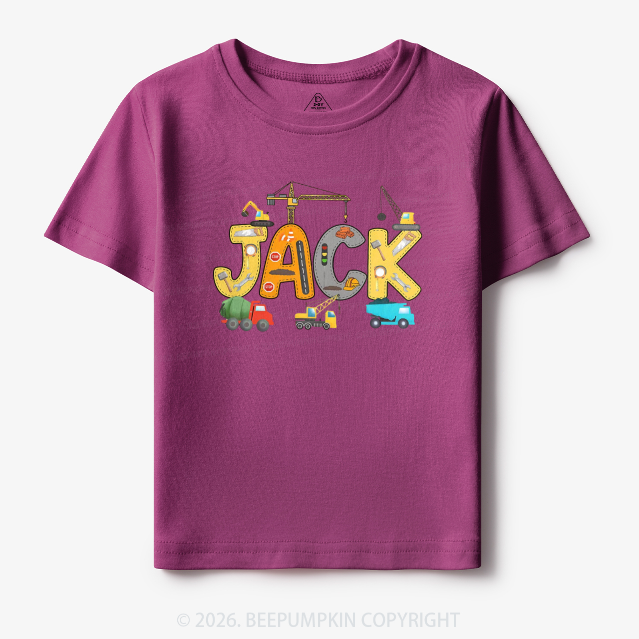 Personalized Name Construction Trucks Toddler&Kid's Tees