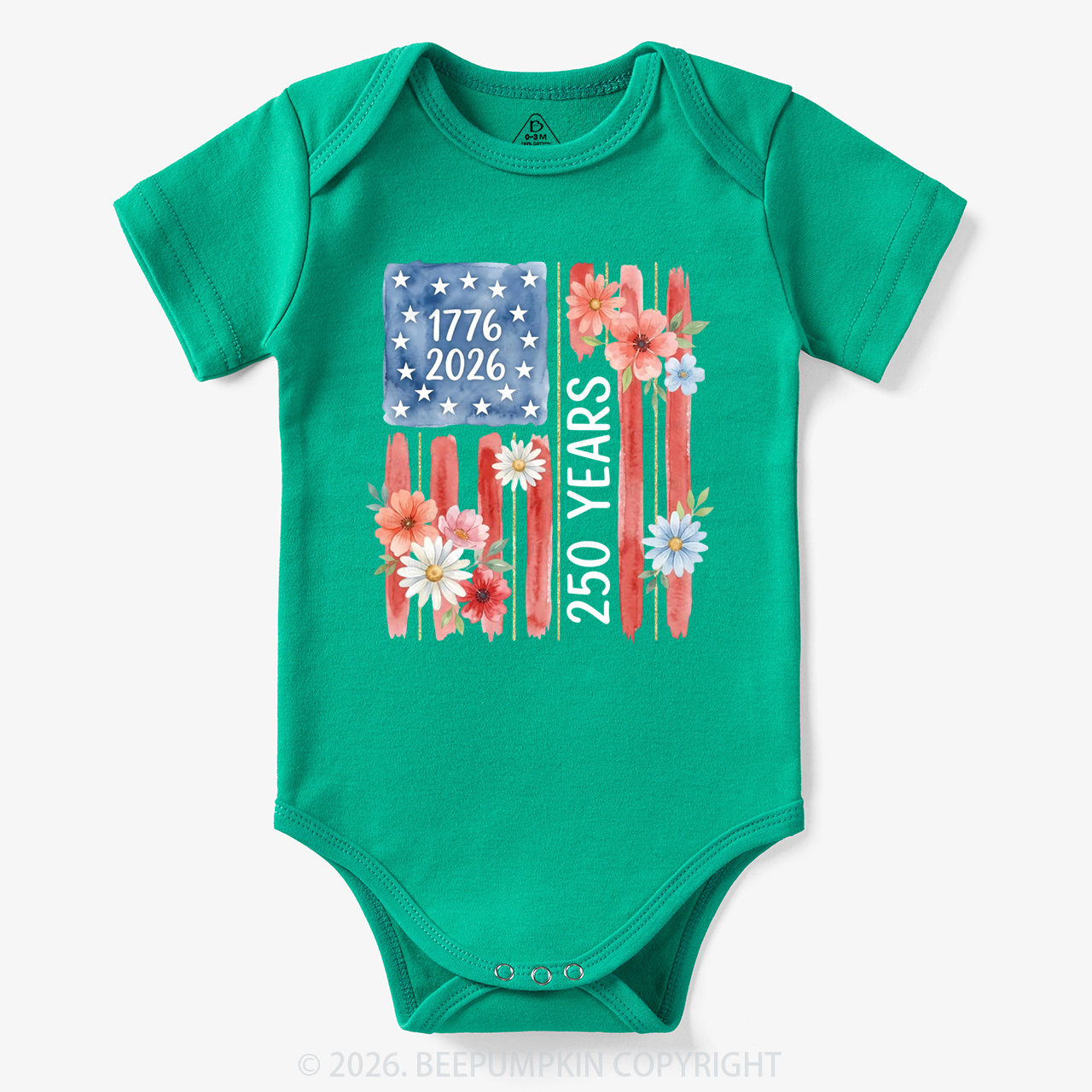 United States of America 250th Patriotic Flag Bodysuit