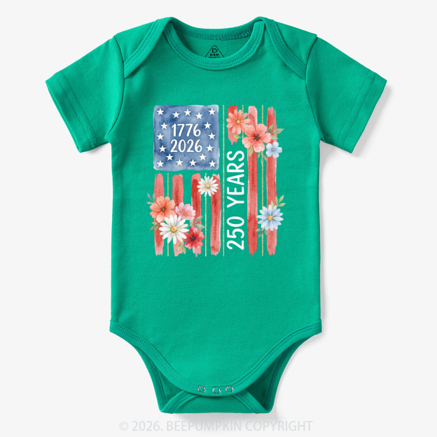 United States of America 250th Patriotic Flag Bodysuit