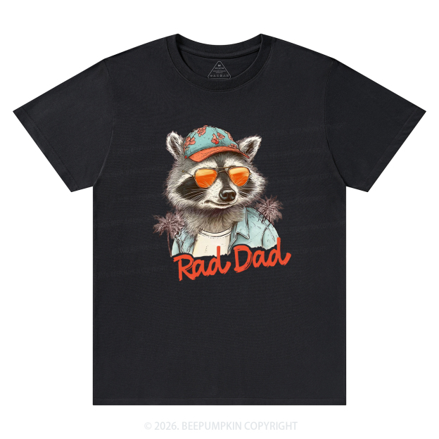 Retro Rad Dad Funny Raccoon T-Shirts