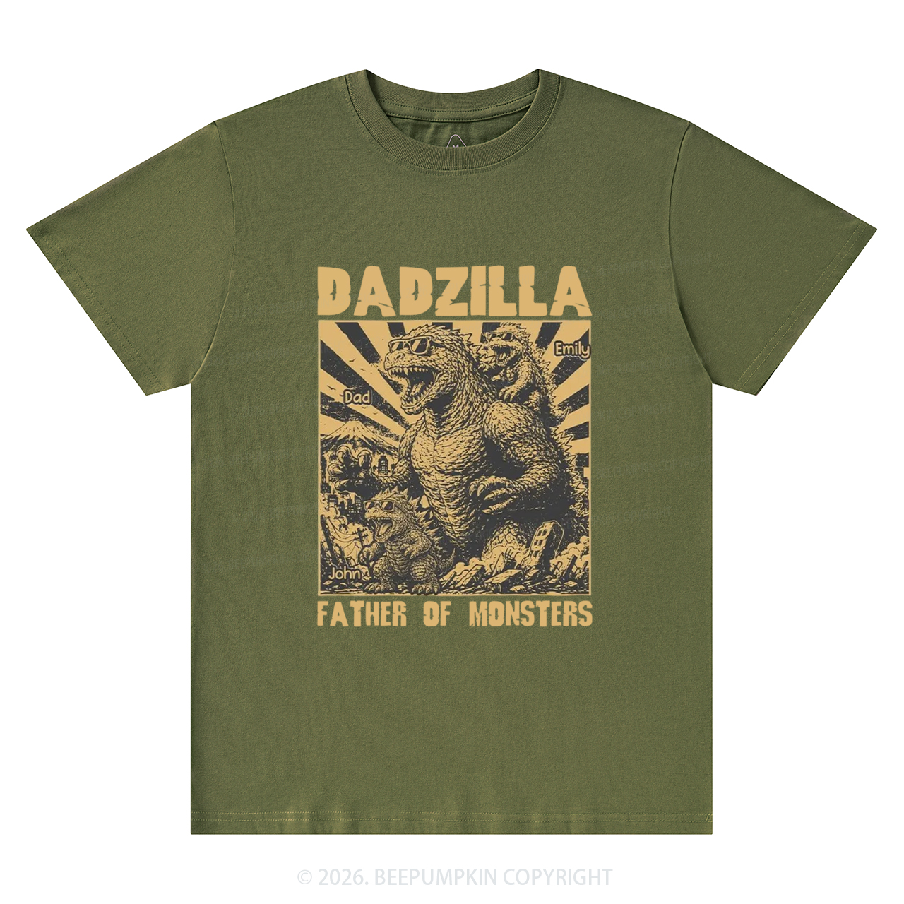 Personalized Dadzilla Father Of Monster T-Shirts