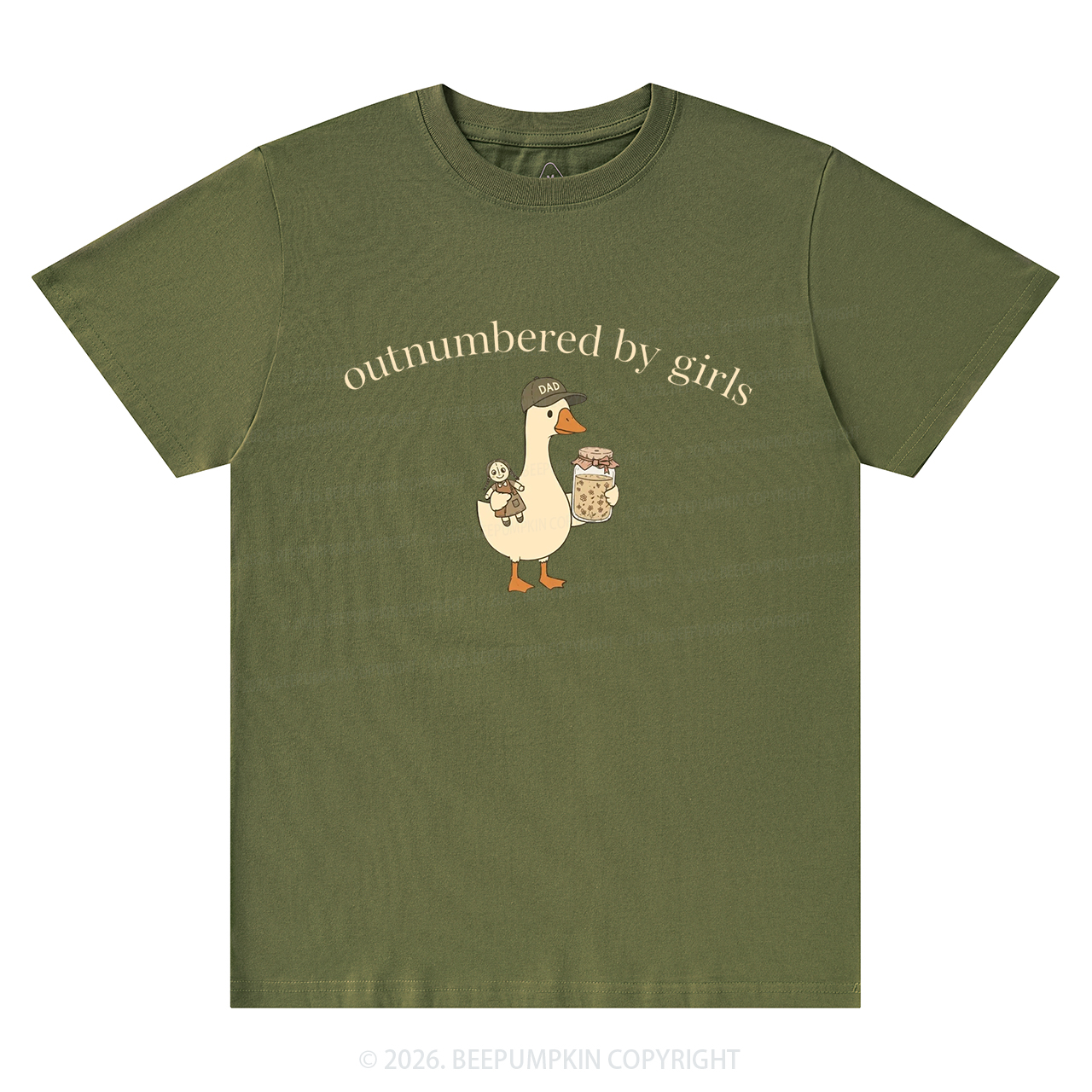 Outnumbered By Girls Dad Goose T-Shirts