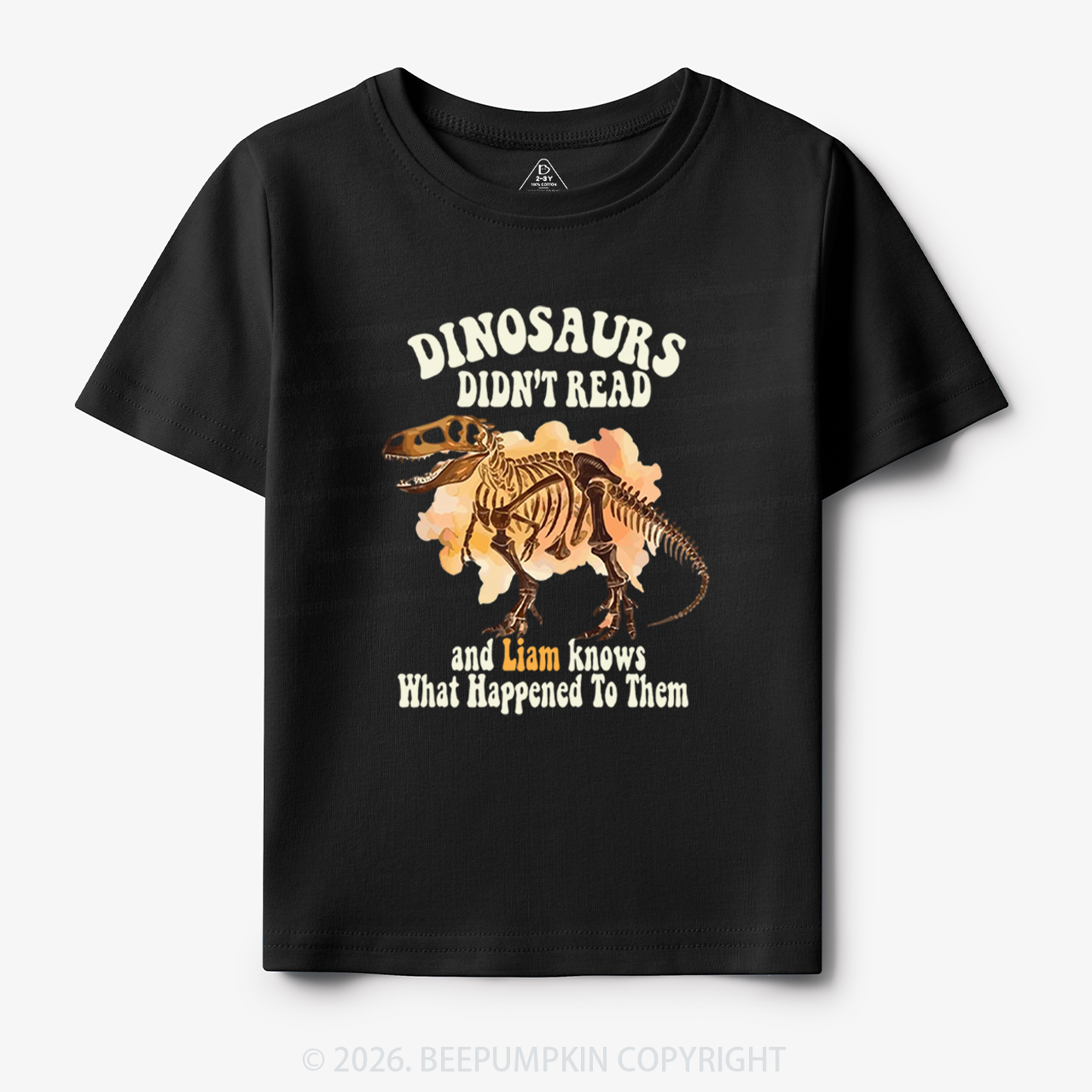 Personalized Dinosaur Skeleton Didn't Read Toddler&Kid's Tees