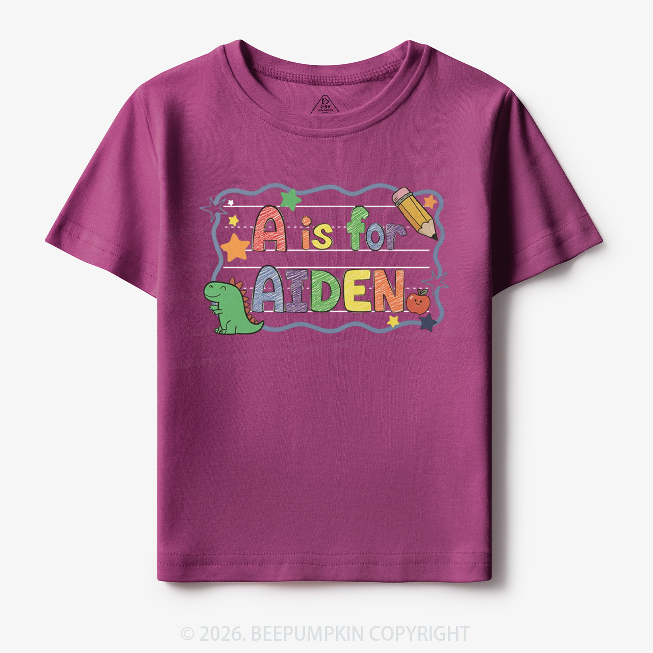 Personalized Name Dinosaur First Day of School Toddler&Kid's Tees