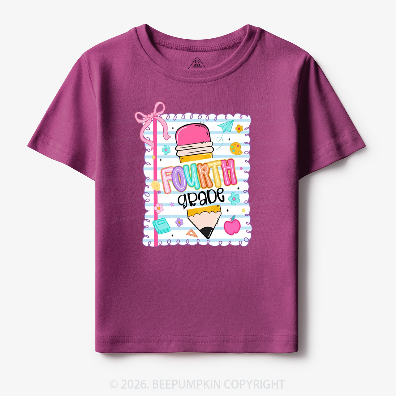 Back To School Pencil Coquette Bow Grades Toddler&Kid's Tees