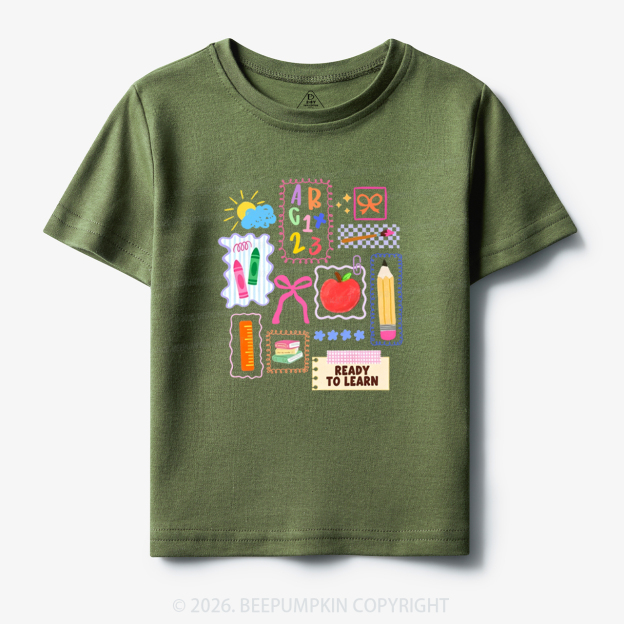 Ready To Learn Whimsical Pencil Bow Toddler&Kid's Tees