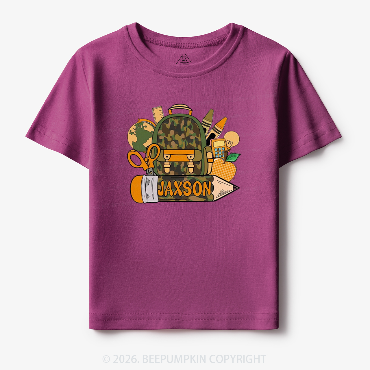Personalized Camo Backpack Pencil Name Toddler&Kid's Tees