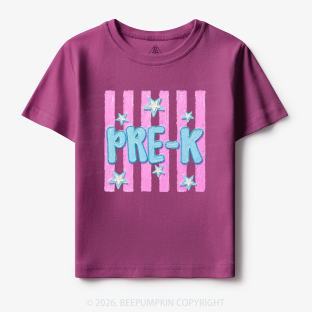 Retro Striped Pre-K Back To School Toddler&Kid's Tees
