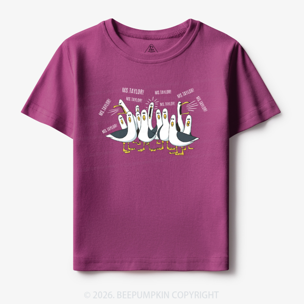 Personalized Teacher Name Seagulls Funny Toddler&Kid's Tees