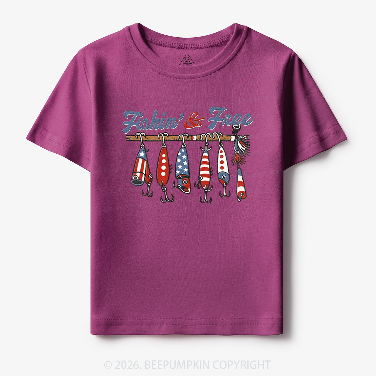 Fishin And Free Lure 4th Of July Toddler&Kid's Tees