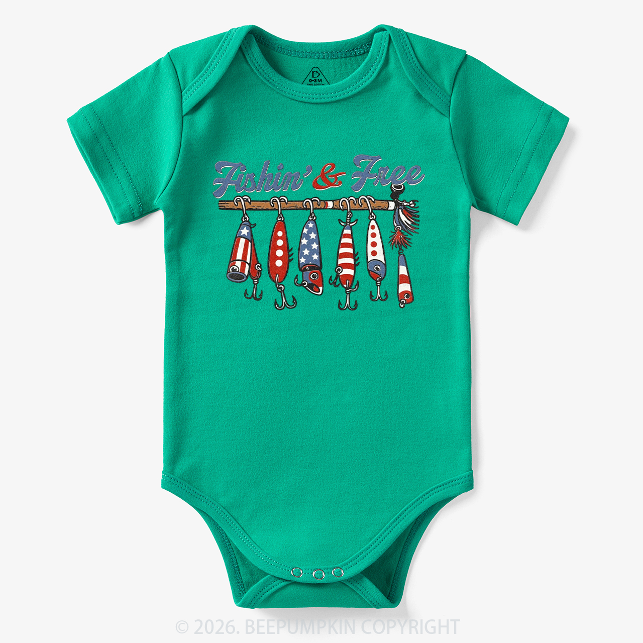Fishin And Free Lure 4th Of July Bodysuit