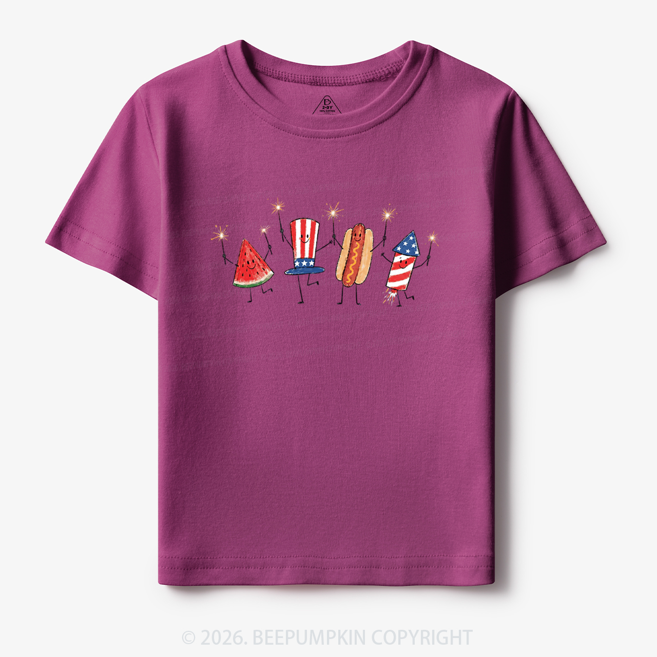 Patriotic Watermelon Hotdog Firework American Toddler&Kid's Tees