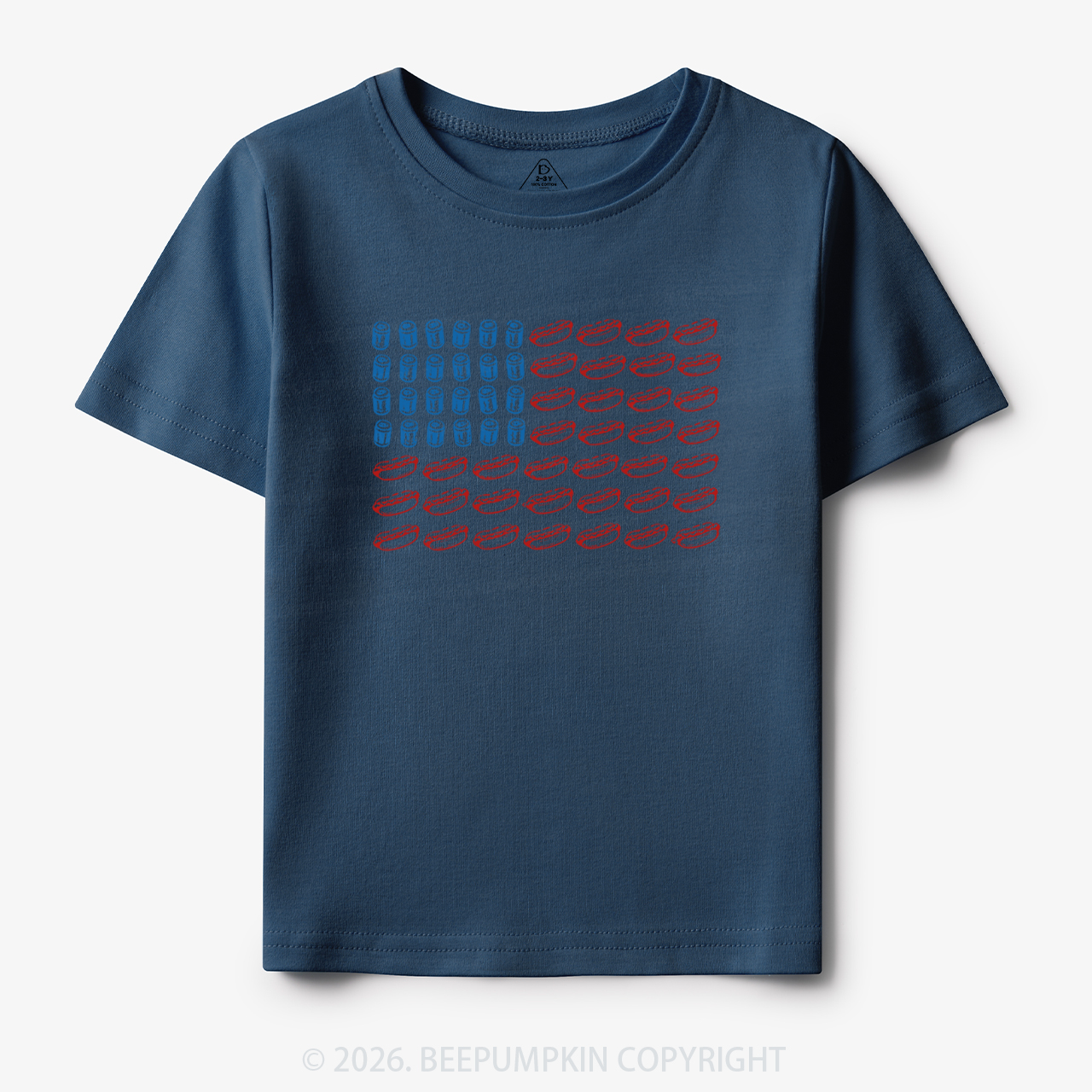 Funny 4th of July Hot Dog American Flag Toddler&Kid's Tees