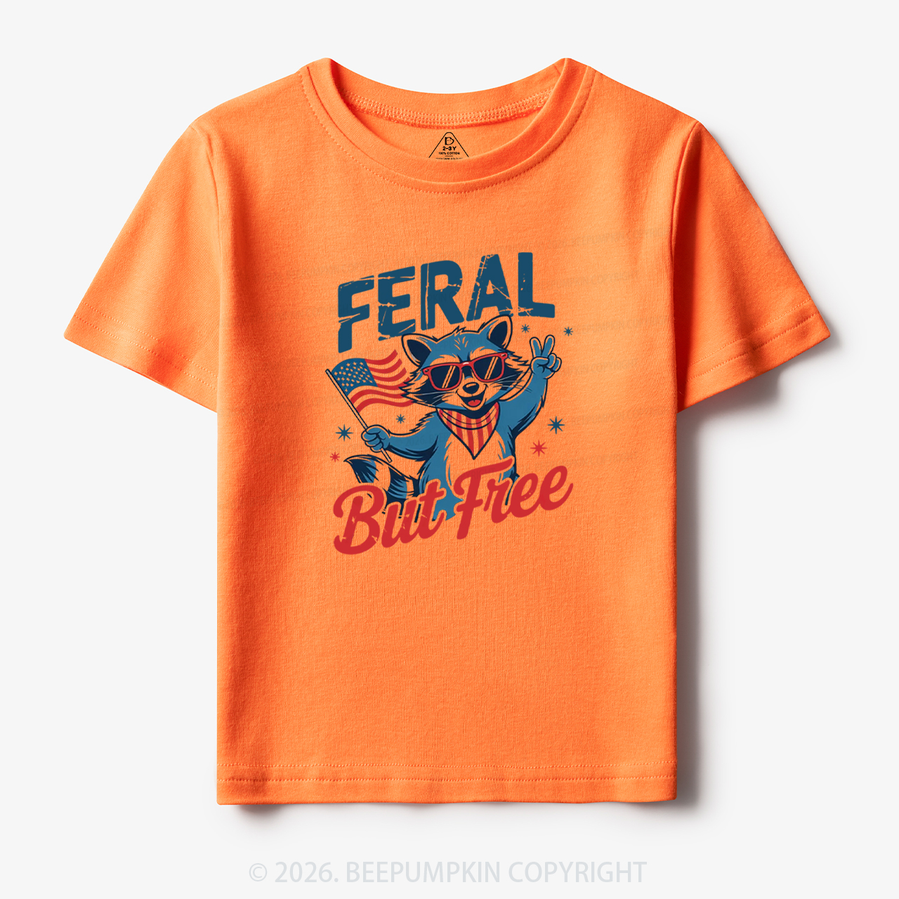 Feral Raccoon 4th of July Toddler&Kid's Tees