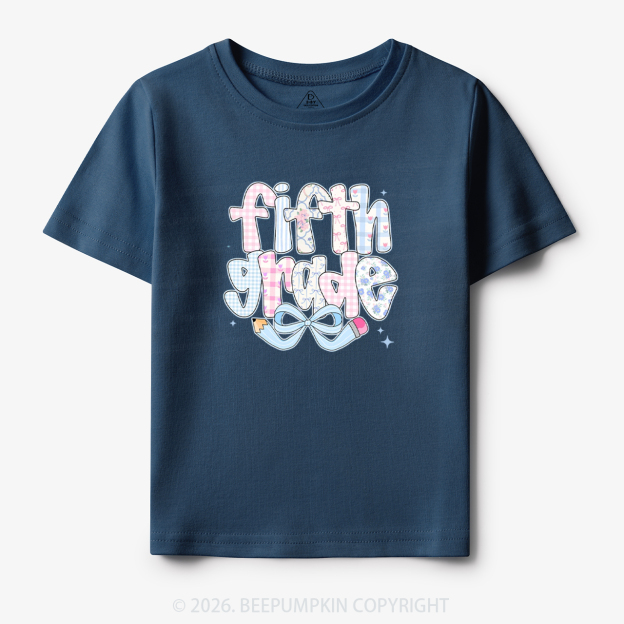 Personalized Preppy Back To School Coquette Pencil Bow Toddler&Kid's Tees