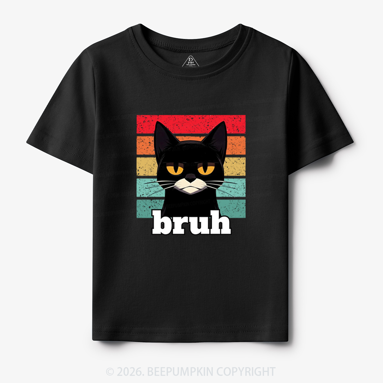 Bruh Cat Funny Back to School Toddler&Kid's Tees