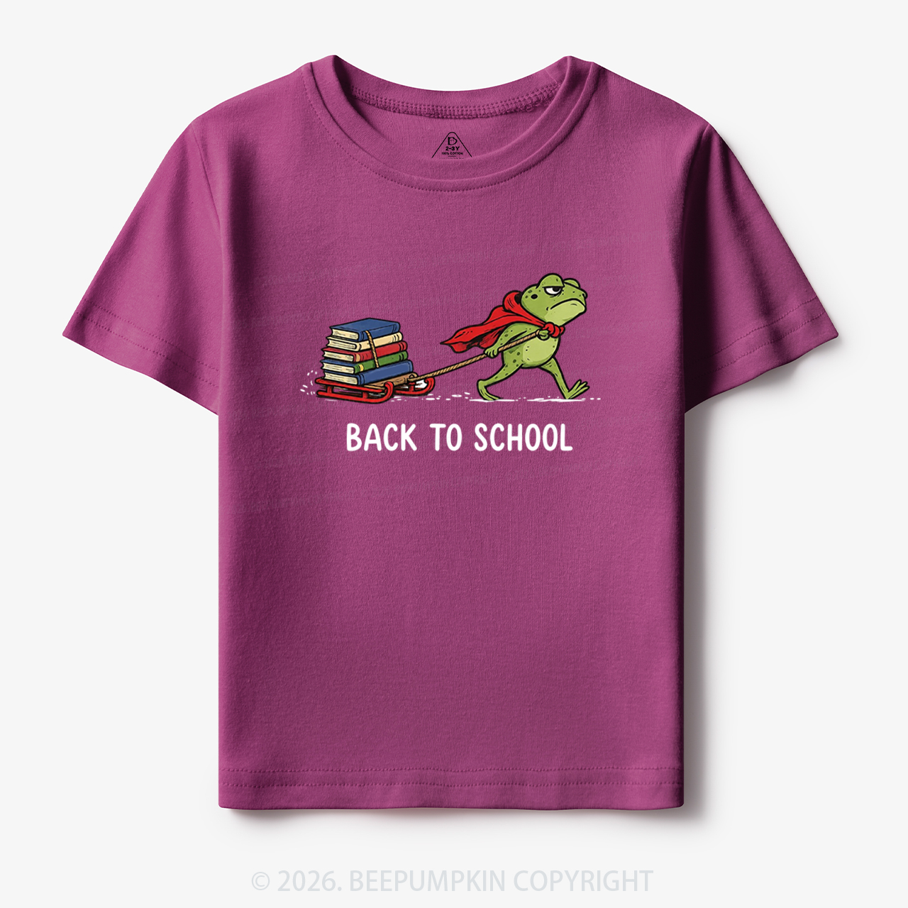 Grumpy Frog Pulling Books Funny Back To School Toddler&Kid's Tees