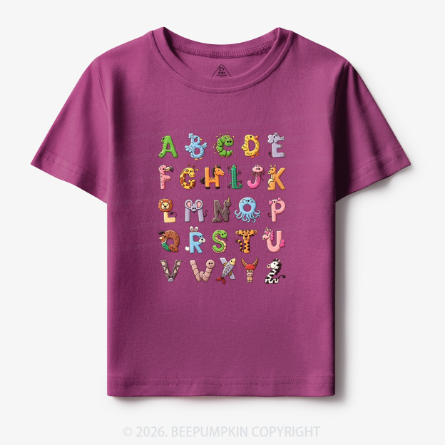 Cute Animals Alphabet Toddler&Kid's Tees