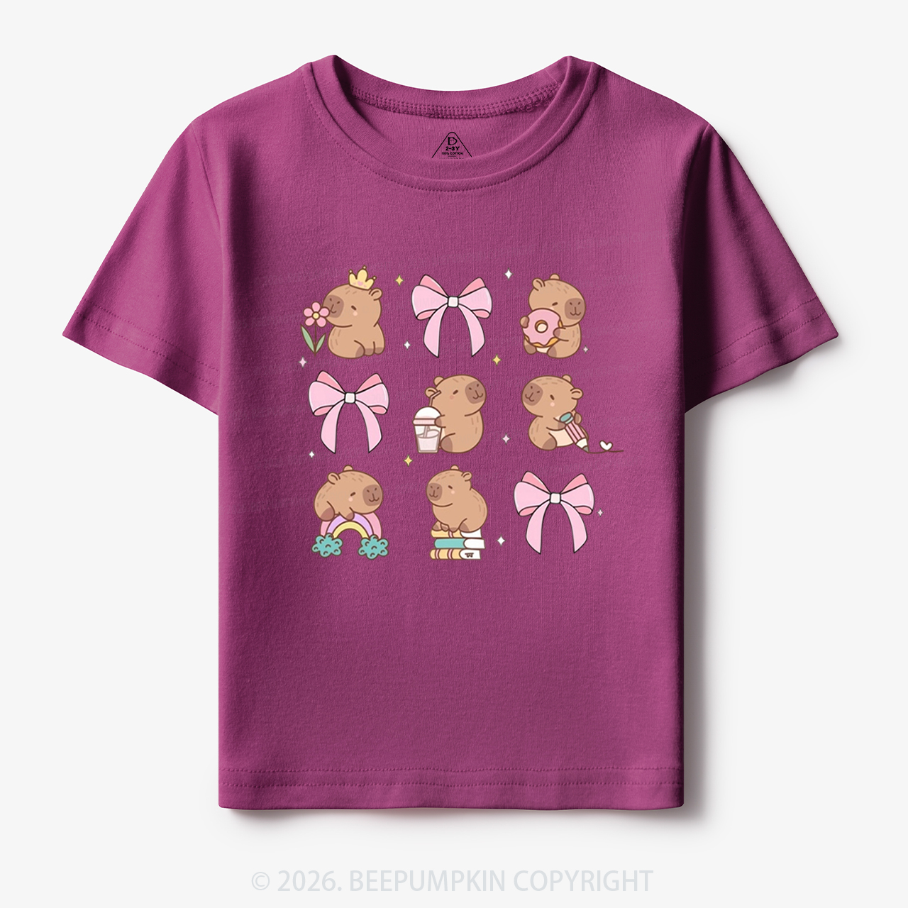 Capybara Cute Back to School Funny Animal Toddler&Kid's Tees