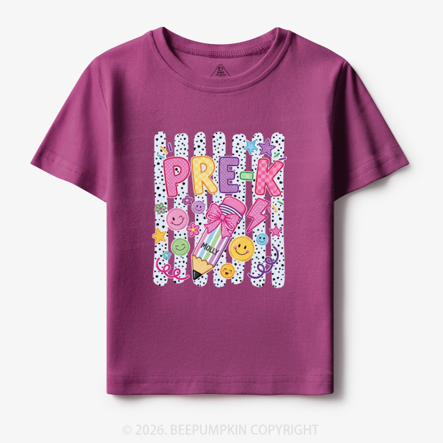 Personalized Pre-K Striped Back to School Toddler&Kid's Tees
