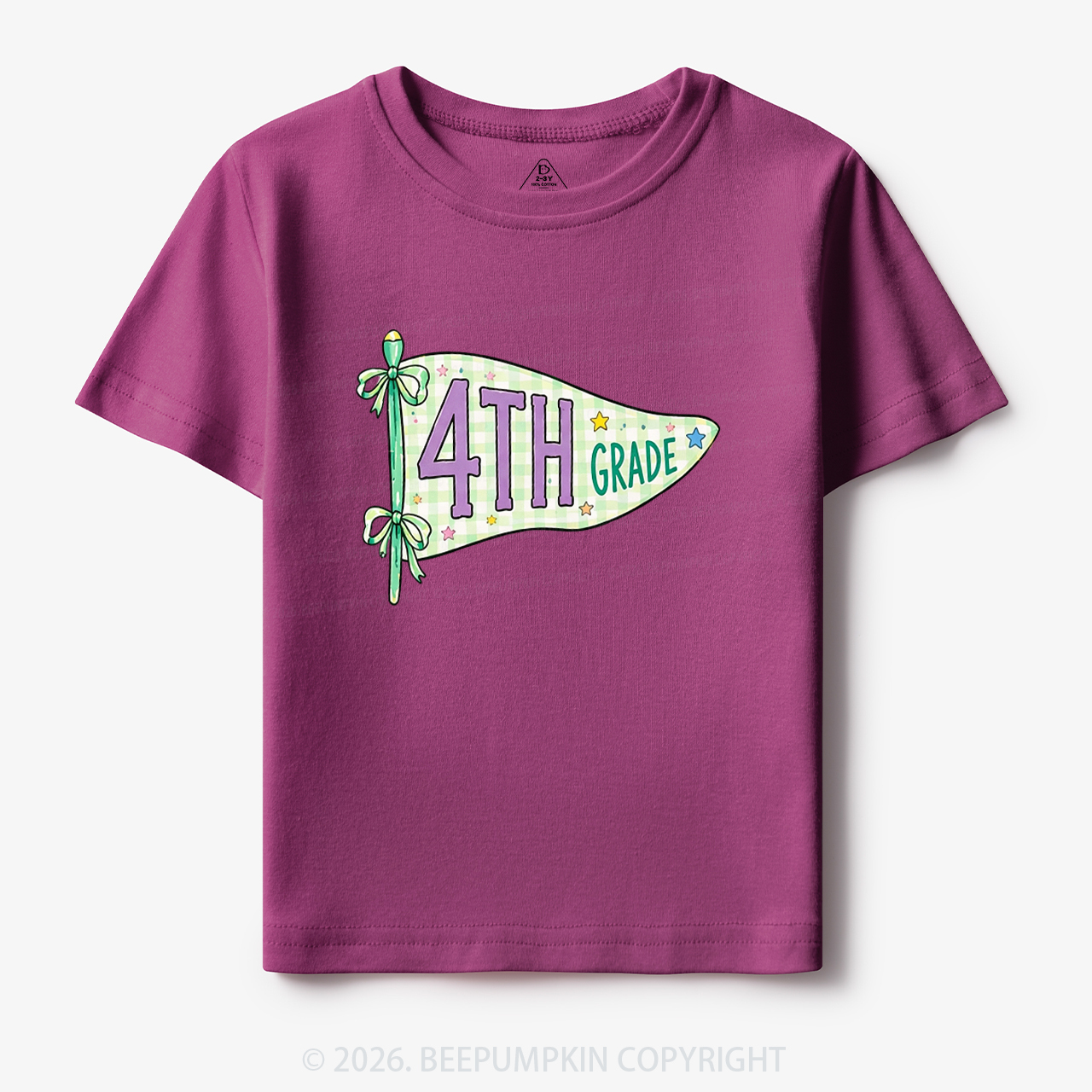 Personalized Back to School Pennant Bow Pastel Toddler&Kid's Tees