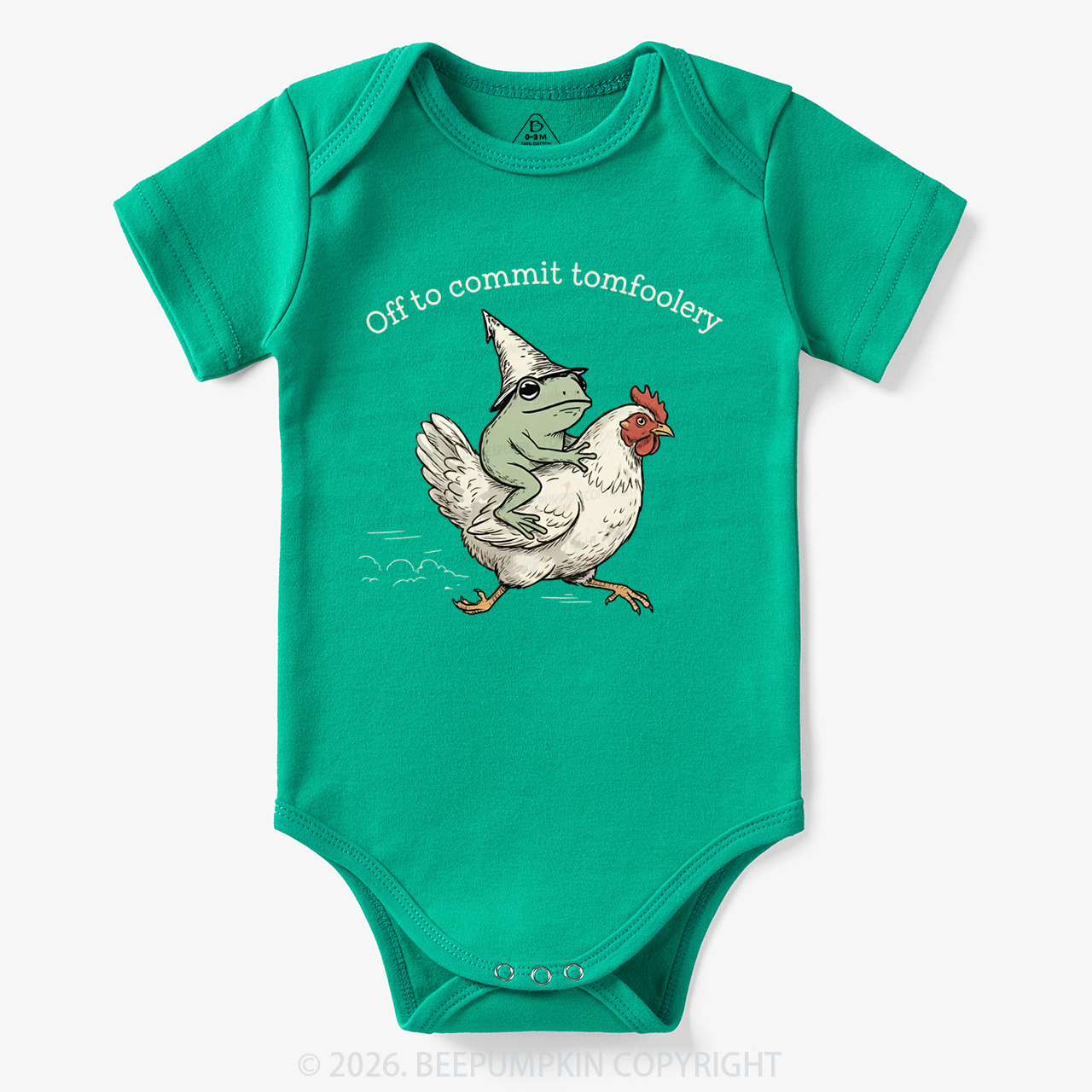 Frog Riding Chicken Off to Commit Tomfoolery Bodysuit
