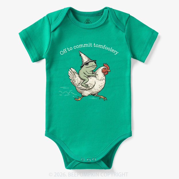 Frog Riding Chicken Off to Commit Tomfoolery Bodysuit