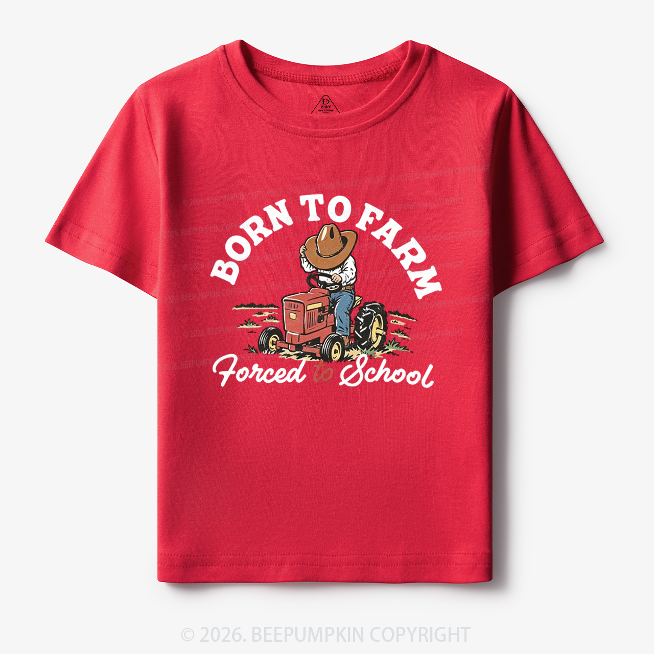  Born to Farm Forced to School Tractor Cowboy Toddler&Kid's Tees