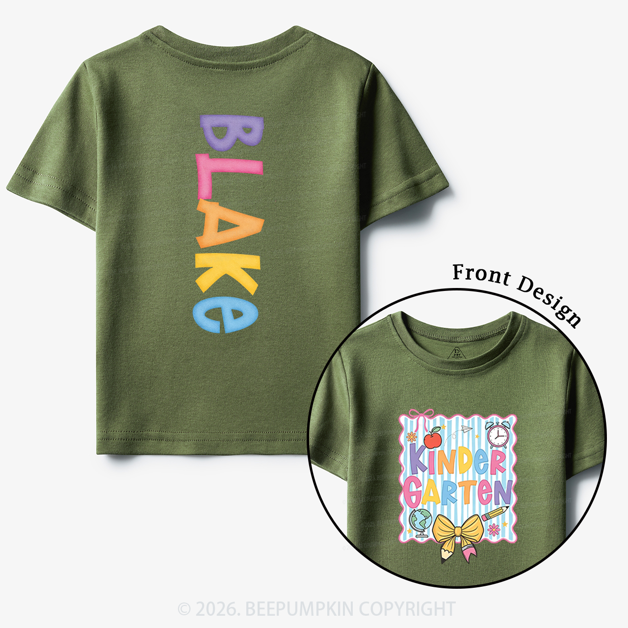 Personalized Cute Preschool to Fifth Grade Toddler&Kid's Tees