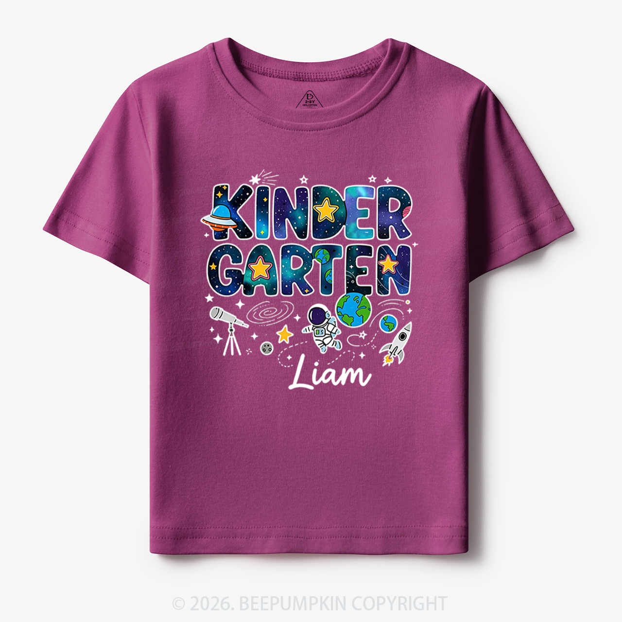 Personalized First Day of Kindergarten Outer Space Toddler&Kid's Tees