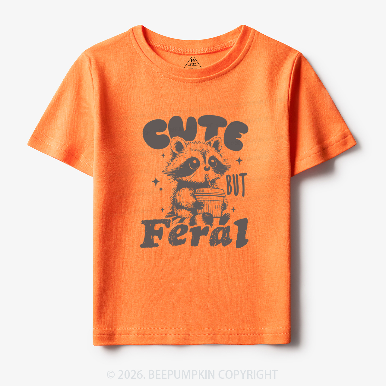 Funny Raccoon Cute But Feral Toddler&Kid's Tees