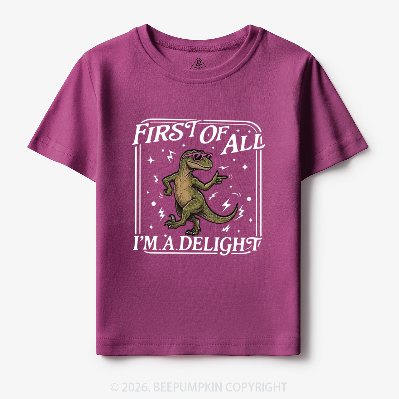 First of All I'm a Delight Funny Dinosaur Toddler&Kid's Tees