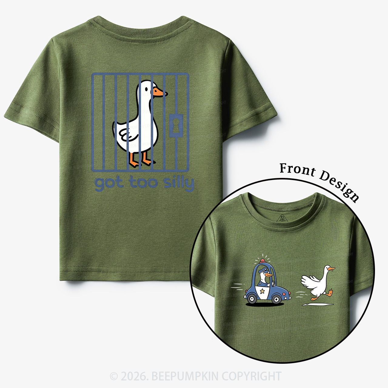 Silly Goose Got Too Silly Funny Animal Toddler&Kid's Tees