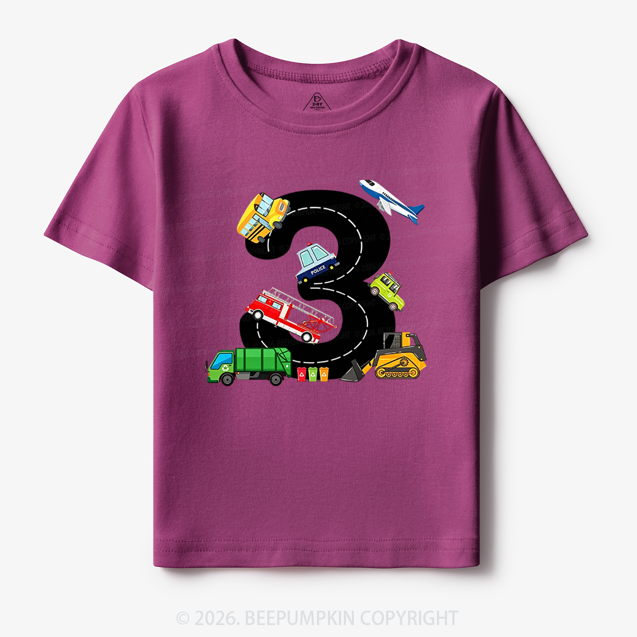 Personalized Transportation Helper Vehicles Birthday Toddler&Kid's Tees