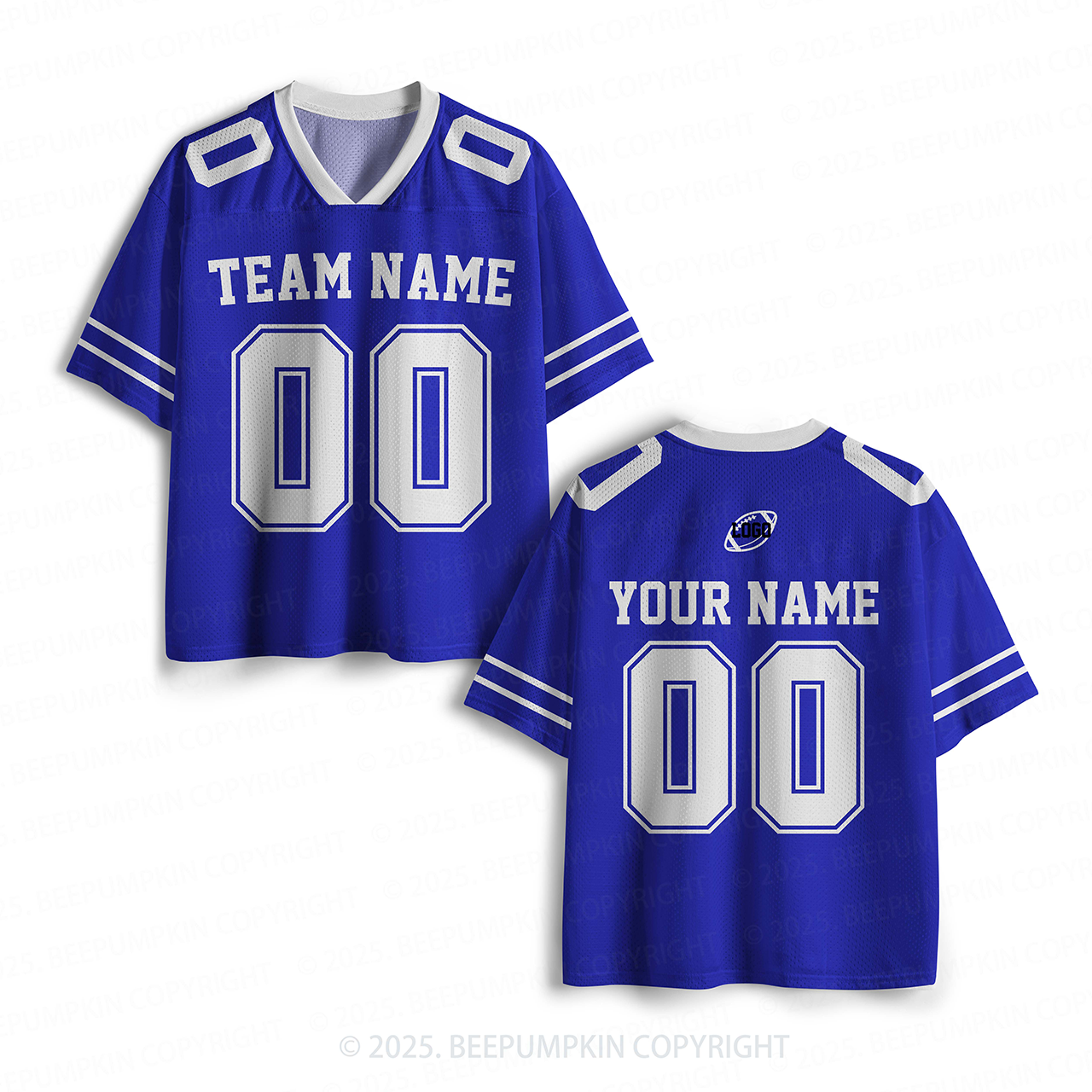 Personalized Team Name & Number Blue Toddler&Kid's Sport Jersey Beepumpkin
