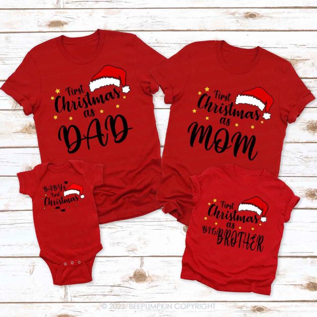Custom First Christmas As Family Matching Shirt Beepumpkin