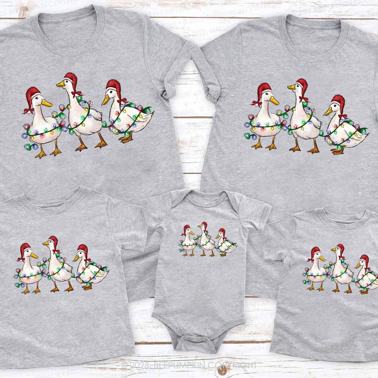 Christmas Ducks Farm Lover Matching Family Shirts Beepumpkin