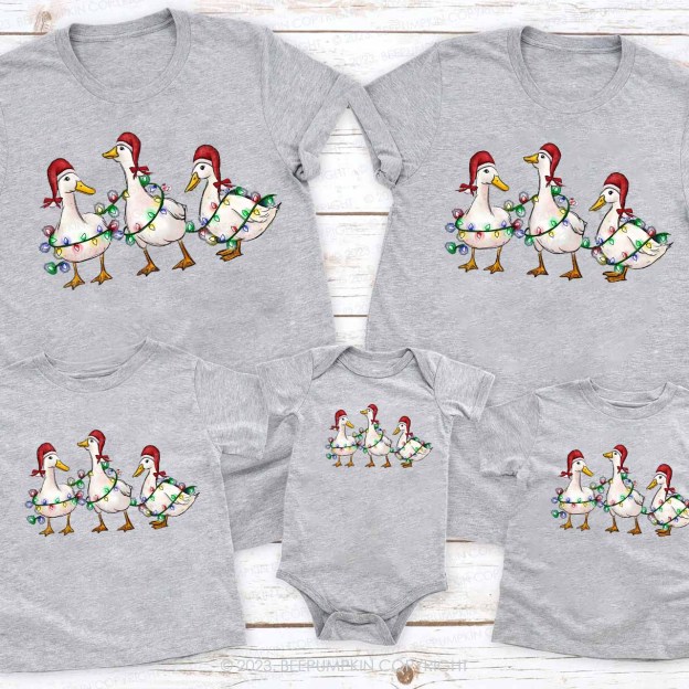 Christmas Ducks Farm Lover Matching Family Shirts Beepumpkin