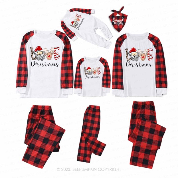Love Christmas Santa Elk Family Matching Pajamas Beepumpkin