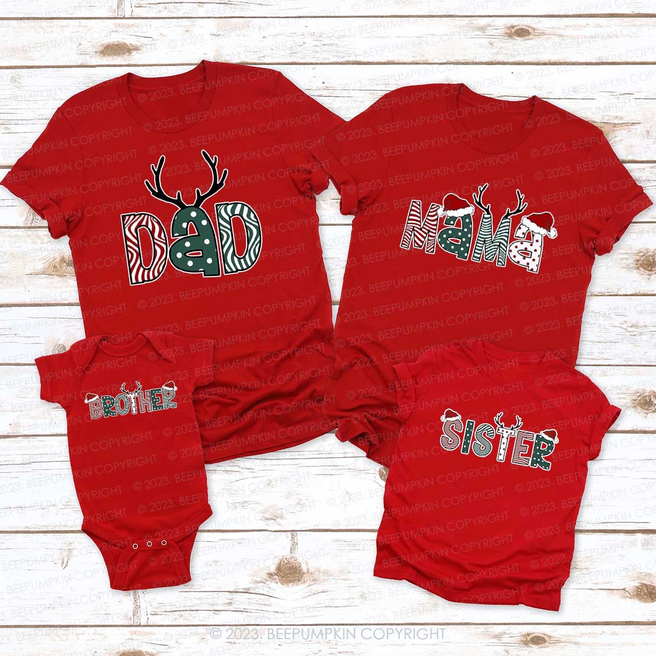 Personalized Custom Christmas Family Matching Shirts Beepumpkin