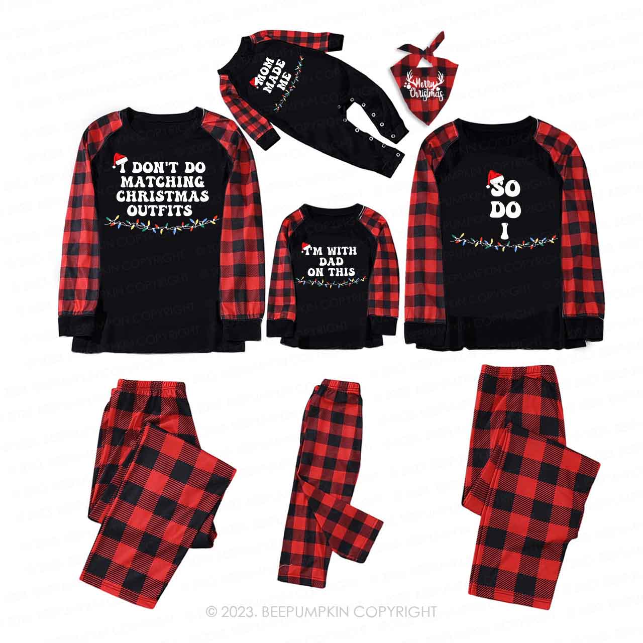 Funny Group Christmas Family Matching Pajamas Beepumpkin