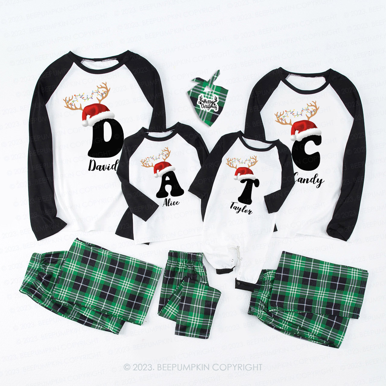 Personalized Christmas Gift Family Matching Pajamas Beepumpkin