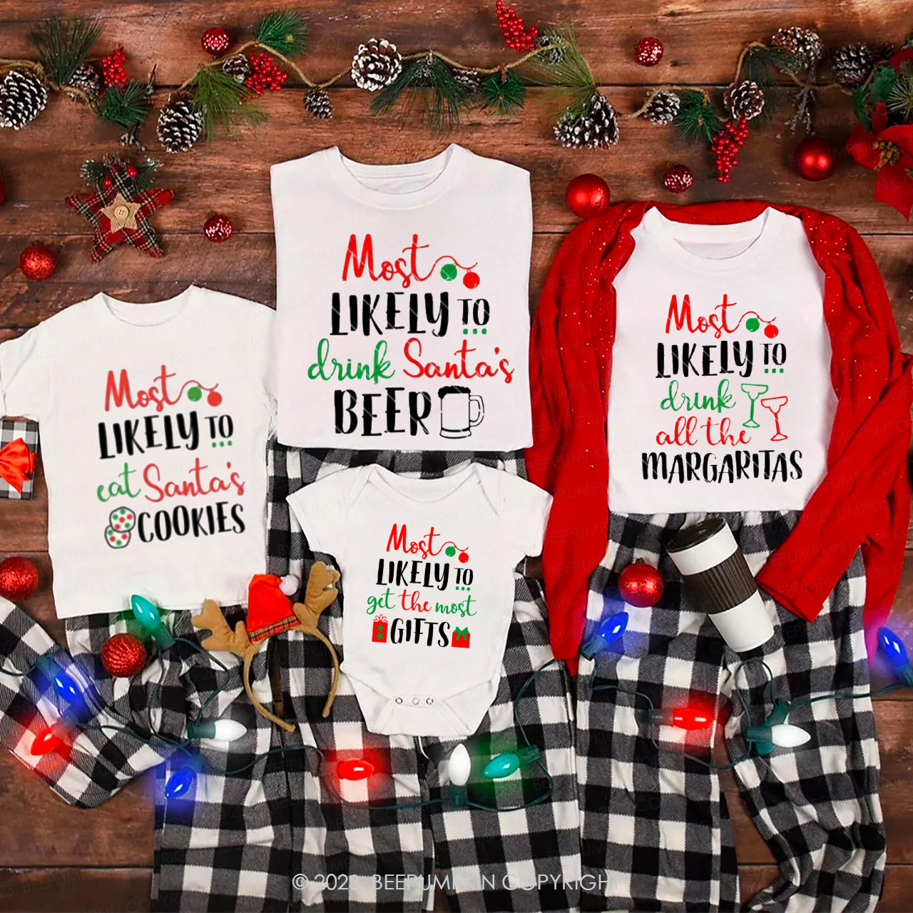 Personalized Most Likely To Christmas Funny Matching Group Tees Beepumpkin