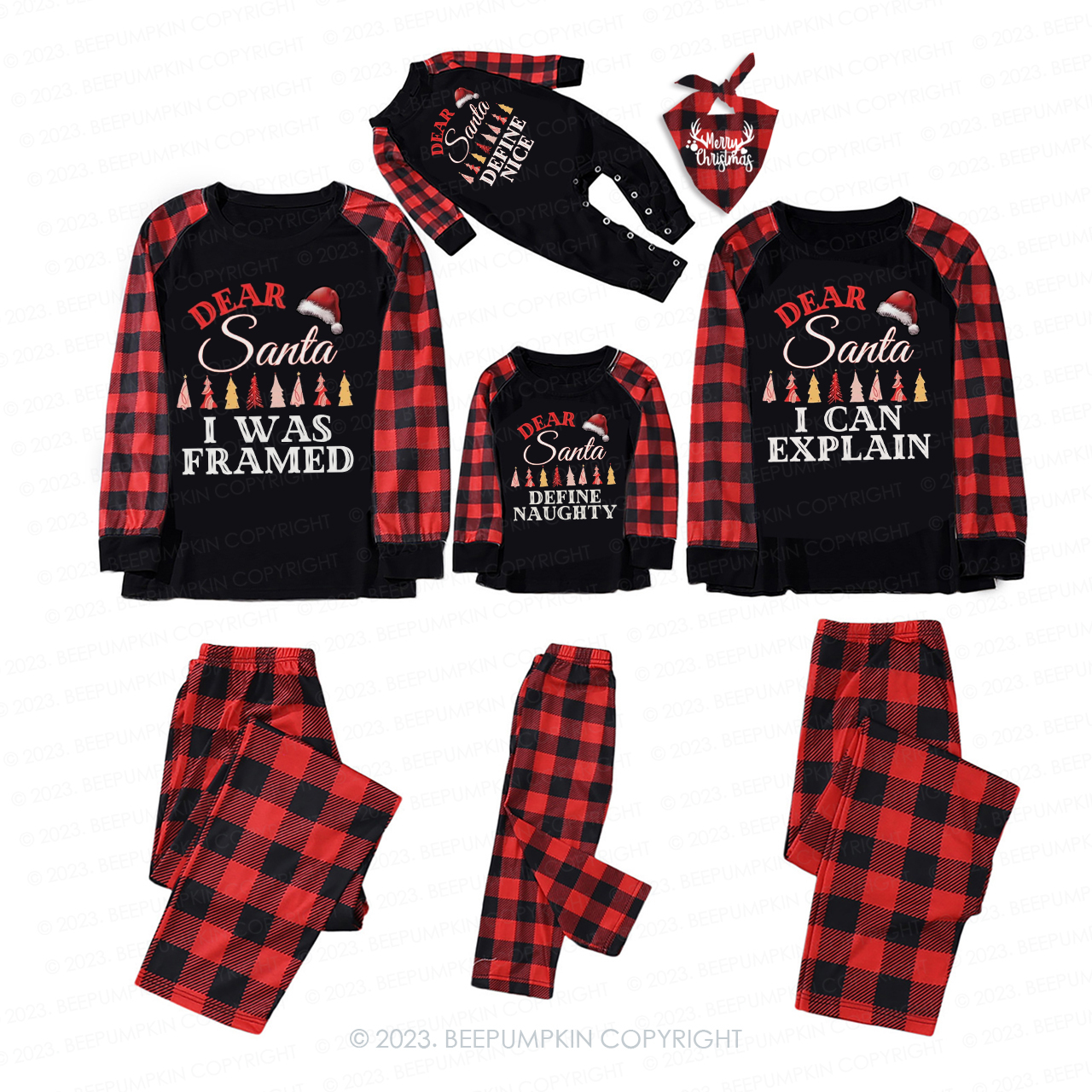Dear Santa Christmas Tree Matching Pajamas For Family Beepumpkin