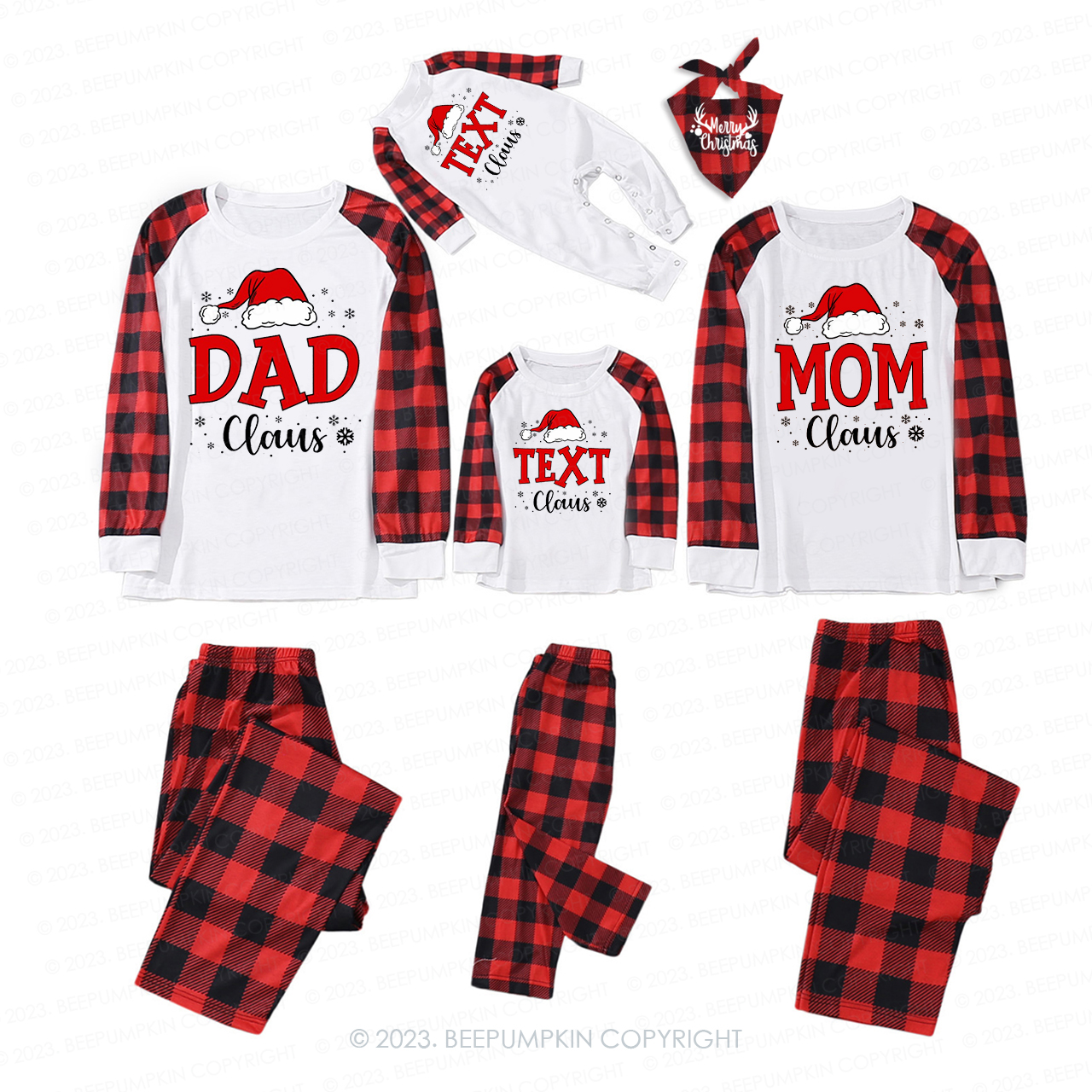 Custom Family Santa Claus Christmas Party Matching Pajamas Beepumpkin